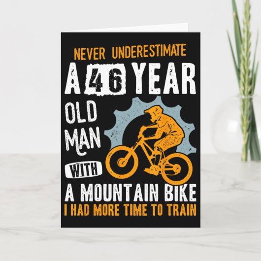 Mannen 46e verjaardag Mtb-fietsgrappige fietser be Kaart (Voorkant)
