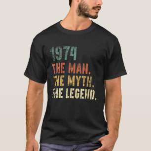 Mannen 48 jaar oude Vintage 1974 Het Man Myth Lege T-shirt