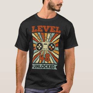 Mannen 48e jaarniveau 48 ontgrendelde video t-shirt