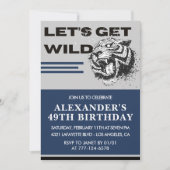 Mannen 49ste verjaardagsuitnodiging Tiger Let's Ge Kaart (Voorkant)