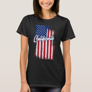 Mannen 4 juli 1776 Californische vlag Amerikaanse T-shirt