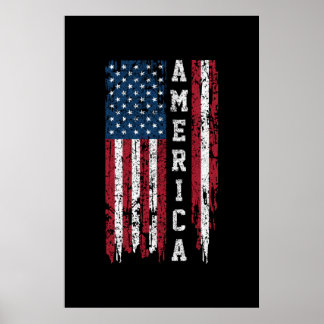 Mannen 4 juli Amerikaanse vlag Poster