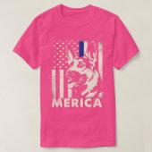 Mannen 4 juli Duitse Shepherd Dog Merica Ameri T-shirt (Design voorkant)
