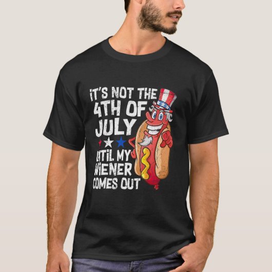 Mannen 4 juli warme dop vrouw komt uit volwassen H T-shirt (Voorkant)