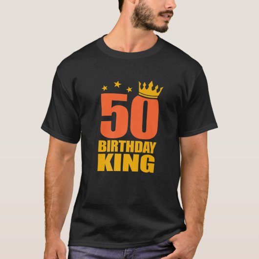 Mannen 50-jarige koning 50 jaar oud t-shirt (Voorkant)