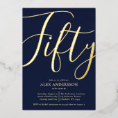 Mannen 50e uitnodiging tot Folie van geboorte (Voorkant)