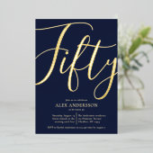Mannen 50e uitnodiging tot Folie van geboorte (Staand Voorkant)