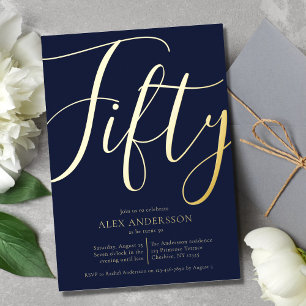 Mannen 50e uitnodiging tot Folie van geboorte