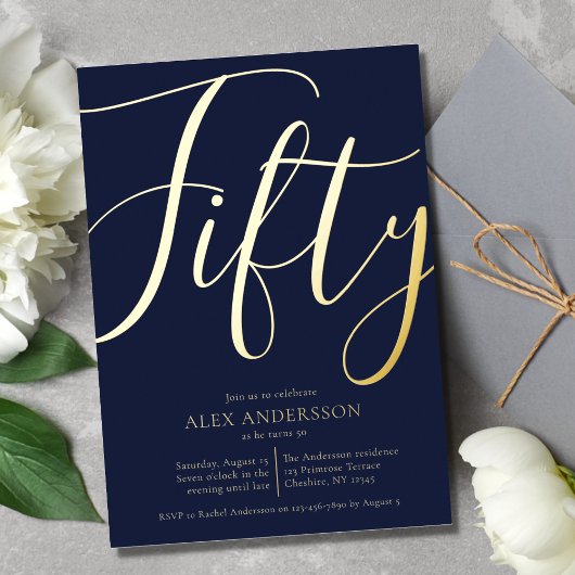 Mannen 50e uitnodiging tot Folie van geboorte