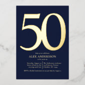 Mannen 50e uitnodiging tot Folie van geboorte (Voorkant)