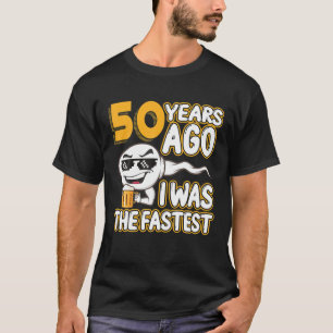 Mannen 50e verjaardag gag sperm 50 jaar geleden wa t-shirt