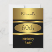 Mannen 50e verjaardag Gold Black Kaart (Voorkant)