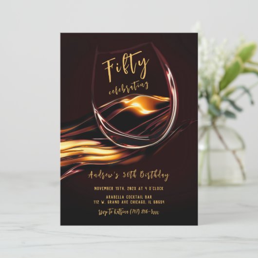 Mannen 50e verjaardag kaart (Staand voorkant)