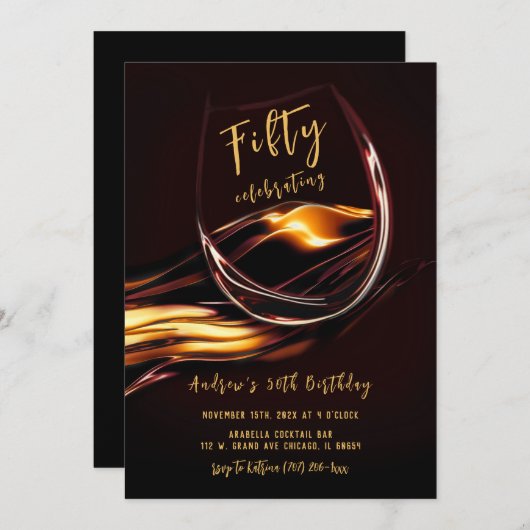 Mannen 50e verjaardag kaart (Voorkant / Achterkant)