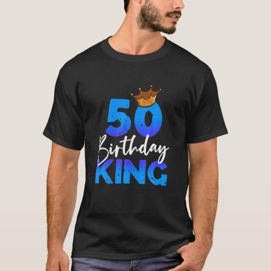 Mannen 50e verjaardag koning kroon cadeau voor zij t-shirt (Voorkant)