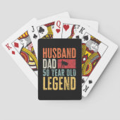 Mannen 50e verjaardag Pap Husband Legend Funny Vin Pokerkaarten (Achterkant)