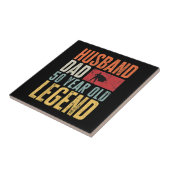 Mannen 50e verjaardag Pap Husband Legend Funny Vin Tegeltje (Zijkant)