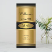 Mannen 50e verjaardag Vintage Gold Black Kaart