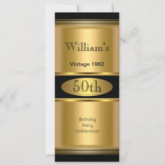 Mannen 50e verjaardag Vintage Gold Black Kaart