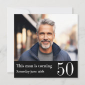 Mannen 50ste dubbelzijdige fotoverjaardag kaart (Voorkant)