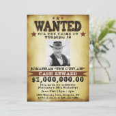 Mannen 50th Birthday Cowboy Gezocht Poster uitnodi Kaart (Staand voorkant)