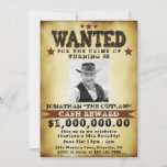 Mannen 50th Birthday Cowboy Gezocht Poster uitnodi Kaart<br><div class="desc">Het westerne thema cowboy van 50ste verjaardag wilde uitnodigingen tot poster. Voeg uw foto toe en pas de tekst aan.</div>