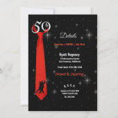 Mannen 50th Birthday Party Girl in Martini Glass Kaart (Achterkant)