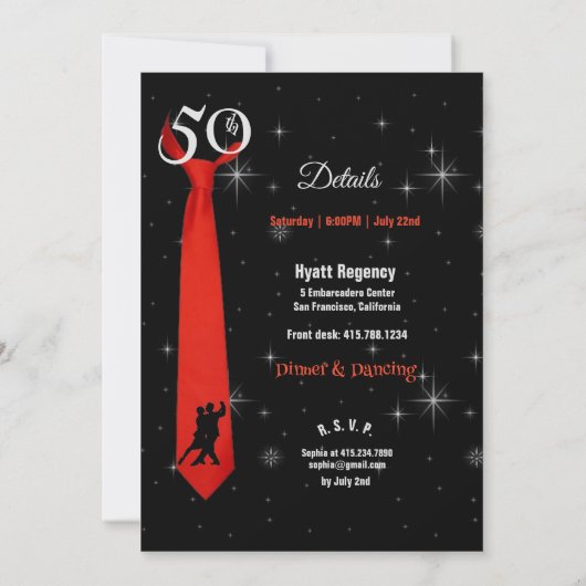 Mannen 50th Birthday Party Girl in Martini Glass Kaart (Achterkant)