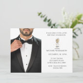 Mannen 50th Verjaardag Zwart Tuxedo Ball Kaart (Staand voorkant)