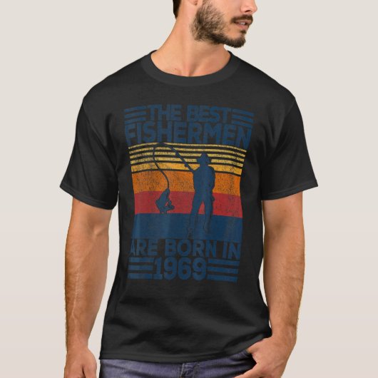 Mannen 53 jaar Oude visser Vist 53e verjaardag T-shirt (Voorkant)