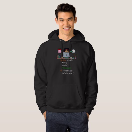Mannen 53e verjaardag I Software Engineer & Coder  Hoodie (Voorkant volledig)