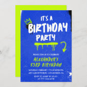 Mannen 53e verjaardag Uitnodigingen Graffiti Spuit (Voorkant / Achterkant)