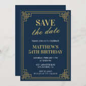 Mannen 54ste verjaardag Uitnodigingen Save the dat (Voorkant / Achterkant)