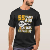 Mannen 55e verjaardag gag sperm 55 jaar geleden wa t-shirt (Voorkant)