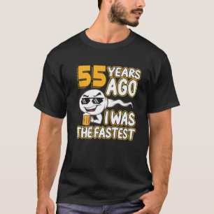 Mannen 55e verjaardag gag sperm 55 jaar geleden wa t-shirt