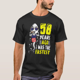 Mannen 58 jaar geleden was ik de snelste 58ste ver t-shirt