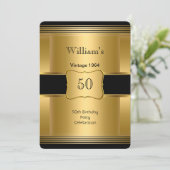 Mannen 5 0th Birthday Black Vintage 2 Kaart (Staand voorkant)