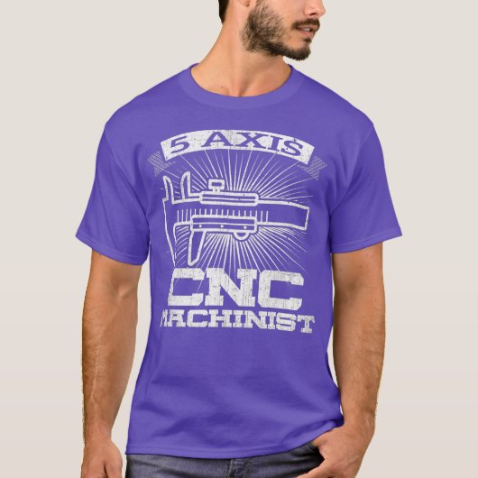 Mannen 5 As CNC Machinist Engineering GCode T-shirt (Voorkant)