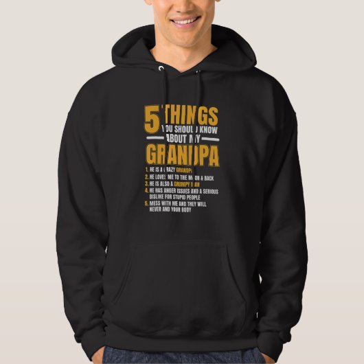 Mannen 5 dingen die je zou moeten weten over opa C Hoodie (Voorkant)