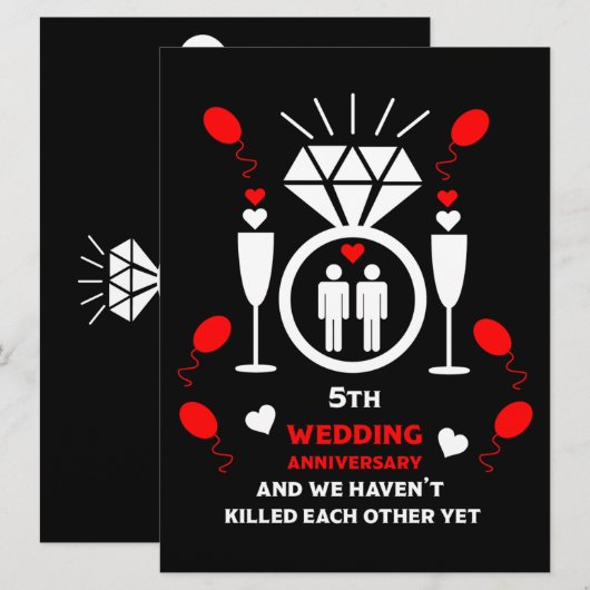 Mannen 5e Jubileum voor weddenschappen (Voorkant / Achterkant)