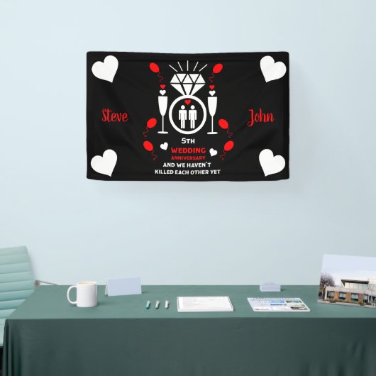 Mannen 5e Jubileum voor weddenschappen Spandoek (Beurs)