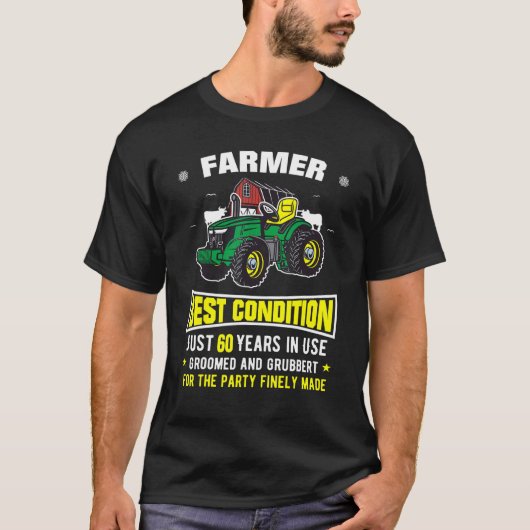 Mannen 60e geboorte van Man- of gamertractor T-shirt (Voorkant)