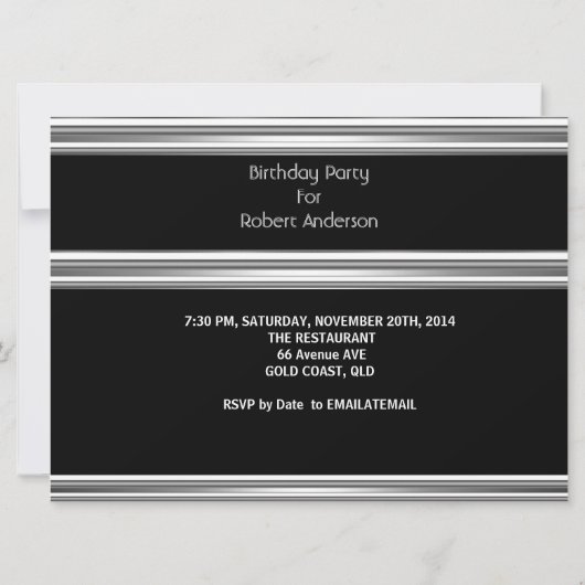 Mannen 60e verjaardag Chess Set Metal Kaart (Achterkant)