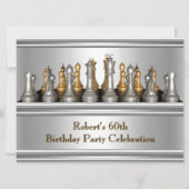 Mannen 60e verjaardag Chess Set Metal Kaart (Voorkant)