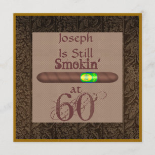 Mannen 60e verjaardag Cigar Uitnodigingen op perso