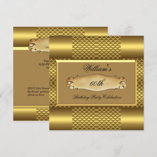 Mannen 60e verjaardag Gold Metal Mans 2 Kaart (Voorkant / Achterkant)
