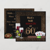 MANNEN 60e verjaardag Uitnodigingswijn, kaarten, s Kaart (Voorkant / Achterkant)