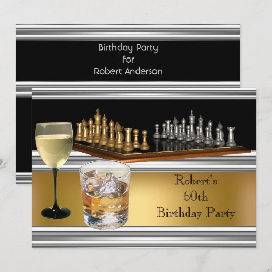 Mannen 60e verjaardag van de kaasset kaart (Voorkant / Achterkant)