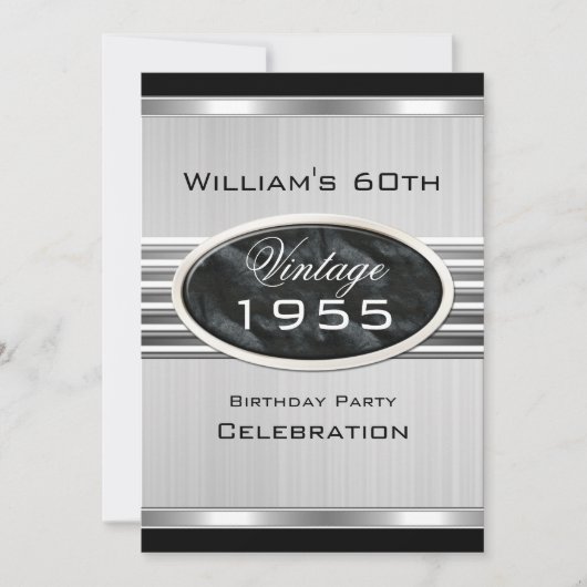 Mannen 60e zwarte zilver 2 kaart (Voorkant)