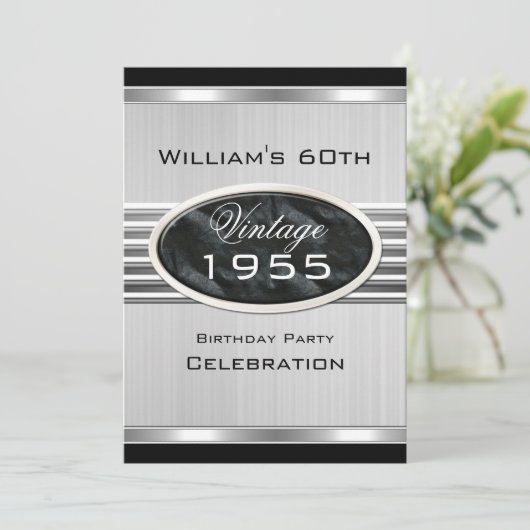 Mannen 60e zwarte zilver 2 kaart (Staand voorkant)